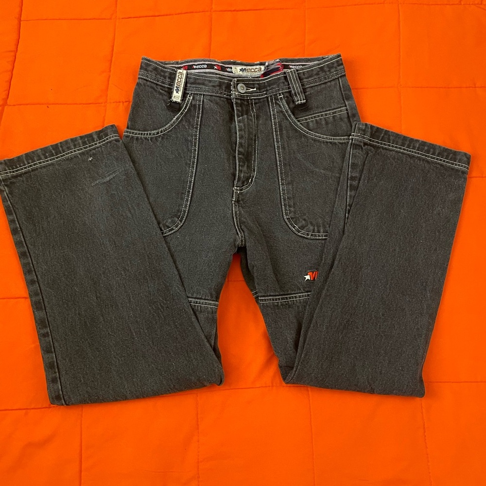 Y2k Mecca Baggy Jeans Womens 16 Skater Hip Hop Black Denim